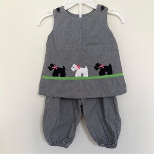 Funtasia Too Black and White Checkered 2 Piece REVERSIBLE Ensemble Puppies 2T